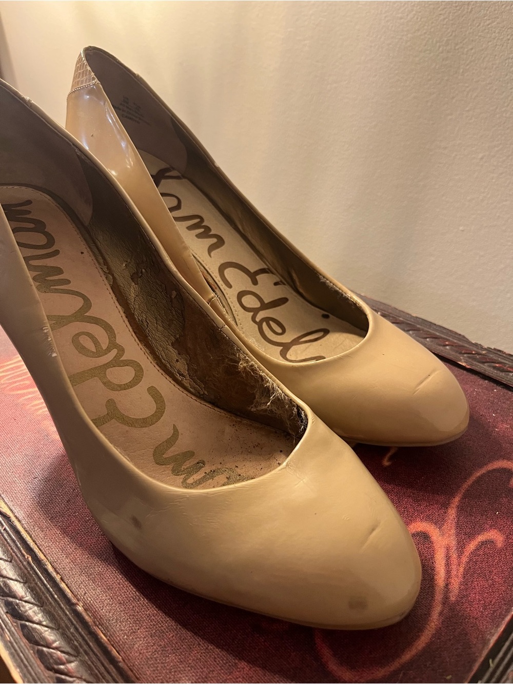 Sam Edelman Beige Patent Leather Pumps Size 9 - as see in Jurassic World